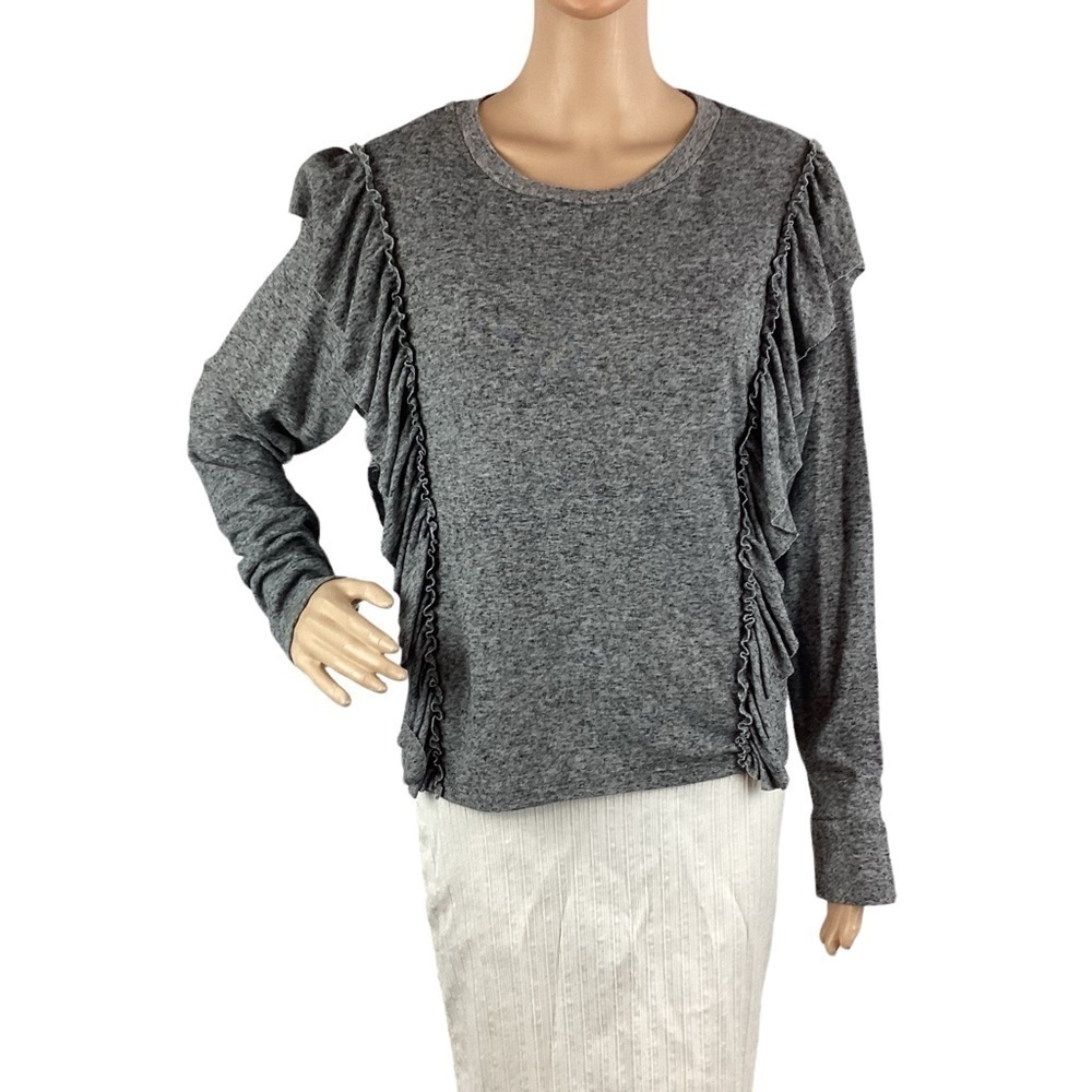 Levis Ruffle Sweater Size S Gray